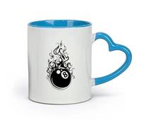 AYUEHBN Ceramics Home and Office Mugs Bowling Club Fireball Sports Game （11oz/320ml） Coffee, Tea, Latte, Milk, Cocoa, Juice and Other Hot Drinks Blue