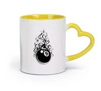 AYUEHBN Ceramics Home and Office Mugs Bowling Club Fireball Sports Game （11oz/320ml） Coffee, Tea, Latte, Milk, Cocoa, Juice and Other Hot Drinks Yellow
