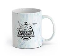 AYUEHBN Ceramics Home and Office Mugs Dinosaur World Adventure Fantasy Kids （11oz/320ml） for Coffee, Soup, Tea, Milk, Latte, hot Cocoa, Ladies, Men Marble Blue