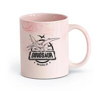AYUEHBN Ceramics Home and Office Mugs Dinosaur World Adventure Fantasy Kids （11oz/320ml） for Coffee, Soup, Tea, Milk, Latte, hot Cocoa, Ladies, Men Marble Pink