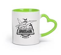 AYUEHBN Ceramics Home and Office Mugs Dinosaur World Adventure Fantasy Kids （11oz/320ml） for Coffee, Soup, Tea, Milk, Latte, hot Cocoa, Ladies, Men Green