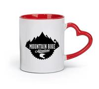 AYUEHBN Ceramics Home and Office Mugs Extreme Sport Mountain Bike Adventures （11oz/320ml） Coffee, Tea, Latte, Milk, Cocoa, Juice and Other Hot Drinks Red