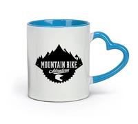 AYUEHBN Ceramics Home and Office Mugs Extreme Sport Mountain Bike Adventures （11oz/320ml） Coffee, Tea, Latte, Milk, Cocoa, Juice and Other Hot Drinks Blue