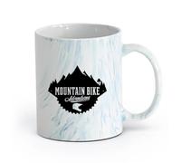 AYUEHBN Ceramics Home and Office Mugs Extreme Sport Mountain Bike Adventures （11oz/320ml） Coffee, Tea, Latte, Milk, Cocoa, Juice and Other Hot Drinks Marble Blue