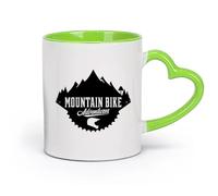 AYUEHBN Ceramics Home and Office Mugs Extreme Sport Mountain Bike Adventures （11oz/320ml） Coffee, Tea, Latte, Milk, Cocoa, Juice and Other Hot Drinks Green