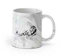 AYUEHBN Ceramics Home and Office Mugs Lion Jungle Predator Kid Animal （11oz/320ml） for Coffee, Soup, Tea, Milk, Latte, hot Cocoa, Ladies, Men Marble Black