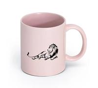 AYUEHBN Ceramics Home and Office Mugs Lion Jungle Predator Kid Animal （11oz/320ml） for Coffee, Soup, Tea, Milk, Latte, hot Cocoa, Ladies, Men Pink