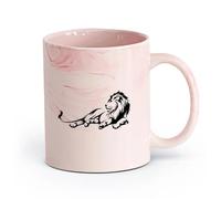 AYUEHBN Ceramics Home and Office Mugs Lion Jungle Predator Kid Animal （11oz/320ml） for Coffee, Soup, Tea, Milk, Latte, hot Cocoa, Ladies, Men Marble Pink