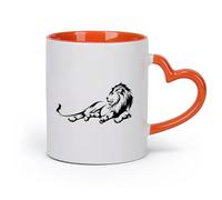 AYUEHBN Ceramics Home and Office Mugs Lion Jungle Predator Kid Animal （11oz/320ml） for Coffee, Soup, Tea, Milk, Latte, hot Cocoa, Ladies, Men Orange