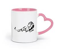 AYUEHBN Ceramics Home and Office Mugs Lion Jungle Predator Kid Animal （11oz/320ml） for Coffee, Soup, Tea, Milk, Latte, hot Cocoa, Ladies, Men Pink