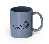 AYUEHBN Ceramics Home and Office Mugs Lion Jungle Predator Kid Animal （11oz/320ml） for Coffee, Soup, Tea, Milk, Latte, hot Cocoa, Ladies, Men Blue-Gray