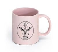 AYUEHBN Ceramics Home and Office Mugs Symbols Egypt Hieroglyphics Signs Bird （11oz/320ml） Coffee, Tea, Latte, Milk, Cocoa, Juice and Other Hot Drinks Pink