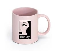 AYUEHBN Ceramics Hot Chocolate Cups Beauty Hair Salon Woman Fashion Style Girl （11oz/320ml） Great for Home, Office, Cafes, Gift Ideas Pink