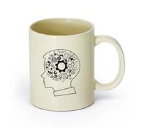 AYUEHBN Ceramics Hot Chocolate Cups School Education Science Chemistry Physics Boy Room （11oz/320ml） for Tea, Coffee & Hot Drinks Light Yellow