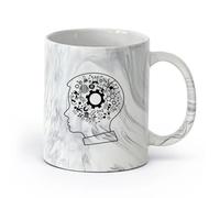 AYUEHBN Ceramics Hot Chocolate Cups School Education Science Chemistry Physics Boy Room （11oz/320ml） for Tea, Coffee & Hot Drinks Marble Black