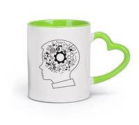 AYUEHBN Ceramics Hot Chocolate Cups School Education Science Chemistry Physics Boy Room （11oz/320ml） for Tea, Coffee & Hot Drinks Green