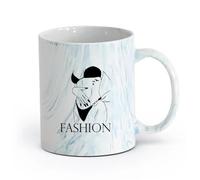 AYUEHBN Ceramics Hot Chocolate Cups Underwear Store Sex Appeal Hot Girl Body Fashion Beauty （11oz/320ml） Nice Xmas Gift Marble Blue