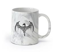 AYUEHBN Ceramics Large Mugs for Hot Drinks Dragon Fantasy Myth Monster Home （11oz/320ml） Coffee, Tea, Latte, Milk, Cocoa, Juice and Other Hot Drinks Marble Black
