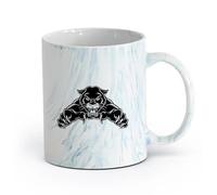 AYUEHBN Ceramics Large Mugs for Hot Drinks Evil Wild Panther Attack Animal Predator （11oz/320ml） Ceramic Coffee Mugs for Home or Work Marble Blue
