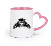 AYUEHBN Ceramics Large Mugs for Hot Drinks Evil Wild Panther Attack Animal Predator （11oz/320ml） Ceramic Coffee Mugs for Home or Work Pink