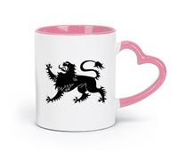AYUEHBN Ceramics Large Mugs for Hot Drinks Heraldic Lion Animal Middle Ages （11oz/320ml） Coffee, Tea, Latte, Milk, Cocoa, Juice and Other Hot Drinks Pink