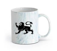 AYUEHBN Ceramics Large Mugs for Hot Drinks Heraldic Lion Animal Middle Ages （11oz/320ml） Coffee, Tea, Latte, Milk, Cocoa, Juice and Other Hot Drinks Marble Blue