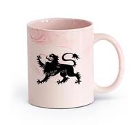 AYUEHBN Ceramics Large Mugs for Hot Drinks Heraldic Lion Animal Middle Ages （11oz/320ml） Coffee, Tea, Latte, Milk, Cocoa, Juice and Other Hot Drinks Marble Pink