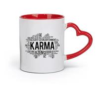 AYUEHBN Ceramics Large Mugs for Hot Drinks Karma Meditation Meditating Buddhism Zen （11oz/320ml） for Tea Coffee Hot Brew Red