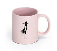 AYUEHBN Ceramics Large Mugs for Hot Drinks Man's Willpower Target Victory Words （11oz/320ml） Great for Home, Office, Cafes, Gift Ideas Pink