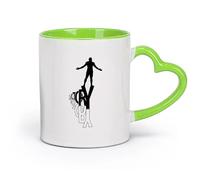 AYUEHBN Ceramics Large Mugs for Hot Drinks Man's Willpower Target Victory Words （11oz/320ml） Great for Home, Office, Cafes, Gift Ideas Green