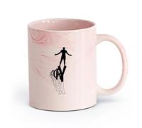 AYUEHBN Ceramics Large Mugs for Hot Drinks Man's Willpower Target Victory Words （11oz/320ml） Great for Home, Office, Cafes, Gift Ideas Marble Pink