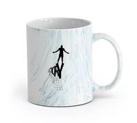 AYUEHBN Ceramics Large Mugs for Hot Drinks Man's Willpower Target Victory Words （11oz/320ml） Great for Home, Office, Cafes, Gift Ideas Marble Blue