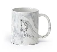 AYUEHBN Ceramics Large Tea Coffee and Hot Chocolate Cups Girl Patterns Yoga Pose Sport （11oz/320ml） for Milk Tea Cola Water Marble Black