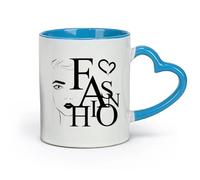 AYUEHBN Ceramics Mug - Ceramic Beauty Fashion Word Girl Face Salon Makeup （11oz/320ml） Humorous Gift for Coffee Lovers, Work Besties, Coworkers & Friends Blue