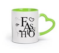 AYUEHBN Ceramics Mug - Ceramic Beauty Fashion Word Girl Face Salon Makeup （11oz/320ml） Humorous Gift for Coffee Lovers, Work Besties, Coworkers & Friends Green