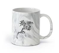AYUEHBN Ceramics Mug - Ceramic Celtic Dragon Fantasy Myth Animal Fairy Tale （11oz/320ml） Coffee, Tea, Latte, Milk, Cocoa, Juice and Other Hot Drinks Marble Black
