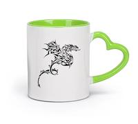 AYUEHBN Ceramics Mug - Ceramic Celtic Dragon Fantasy Myth Animal Fairy Tale （11oz/320ml） Coffee, Tea, Latte, Milk, Cocoa, Juice and Other Hot Drinks Green
