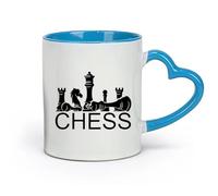 AYUEHBN Ceramics Mug - Ceramic Chess Piece Intellectual Game Logo and White （11oz/320ml） Humorous Gift for Coffee Lovers, Work Besties, Coworkers & Friends Blue