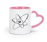 AYUEHBN Ceramics Mug, Coffee/Tea Cup Atom Electron Science Chemistry Nuclear Physics （11oz/320ml） Ceramic Coffee Mugs for Home or Work Pink