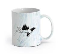 AYUEHBN Ceramics Mug, Coffee/Tea Cup Magic Hand Fairy Tale Stars Forest Fantasy （11oz/320ml） Ceramic Coffee Mug for Cappuccino Tea, Milk, Marble Blue