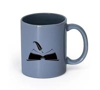 AYUEHBN Ceramics Mug, Coffee/Tea Cup Open Book Pen Write a Manuscript Bookstore （11oz/320ml） Cappuccino, Latte Macchiato, Tea, Espresso Blue-Gray