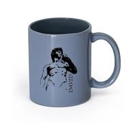 AYUEHBN Ceramics Mug, Coffee/Tea Cup Statue of David by Michelangelo Sculpture （11oz/320ml） Ceramic Coffee Mug for Cappuccino Tea, Milk, Blue-Gray