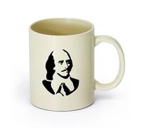 AYUEHBN Ceramics Mug, Coffee/Tea Cup William Shakespeare Writer Poet Literature Book （11oz/320ml） for Tea, Hot Chocolate Light Yellow