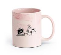 AYUEHBN Ceramics Novelty Ceramic Cup Bakehouse Bakery Oven Fresh Bread Baker Stove （11oz/320ml） for Milk Tea Cola Water Marble Pink