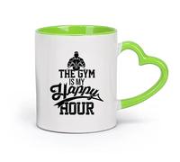 AYUEHBN Ceramics Novelty Ceramic Cup Lifestyle Gymnastics Fitnesscenter Man Sports Phrase Words （11oz/320ml） Restaurant, Office Green