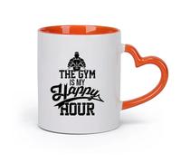 AYUEHBN Ceramics Novelty Ceramic Cup Lifestyle Gymnastics Fitnesscenter Man Sports Phrase Words （11oz/320ml） Restaurant, Office Orange