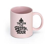 AYUEHBN Ceramics Novelty Ceramic Cup Lifestyle Gymnastics Fitnesscenter Man Sports Phrase Words （11oz/320ml） Restaurant, Office Pink