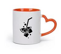 AYUEHBN Ceramics Novelty Tea or Coffee Cup Cocktail Ice Slice of Lemon Tubules Bars （11oz/320ml） Dishwasher and Microwave Safe Orange