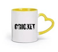 AYUEHBN Ceramics Novelty Tea or Coffee Cup Cricket Sports Word Game Players （11oz/320ml） Humorous Gift for Coffee Lovers, Work Besties, Coworkers & Friends Yellow