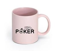 AYUEHBN Ceramics Novelty Tea or Coffee Cup Four Aces Poker Cards Gambling Ace Casino （11oz/320ml） for Tea Coffee Milk Cappuccino Pink